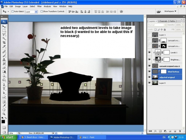 Creation of silhouette in gold: Step 4